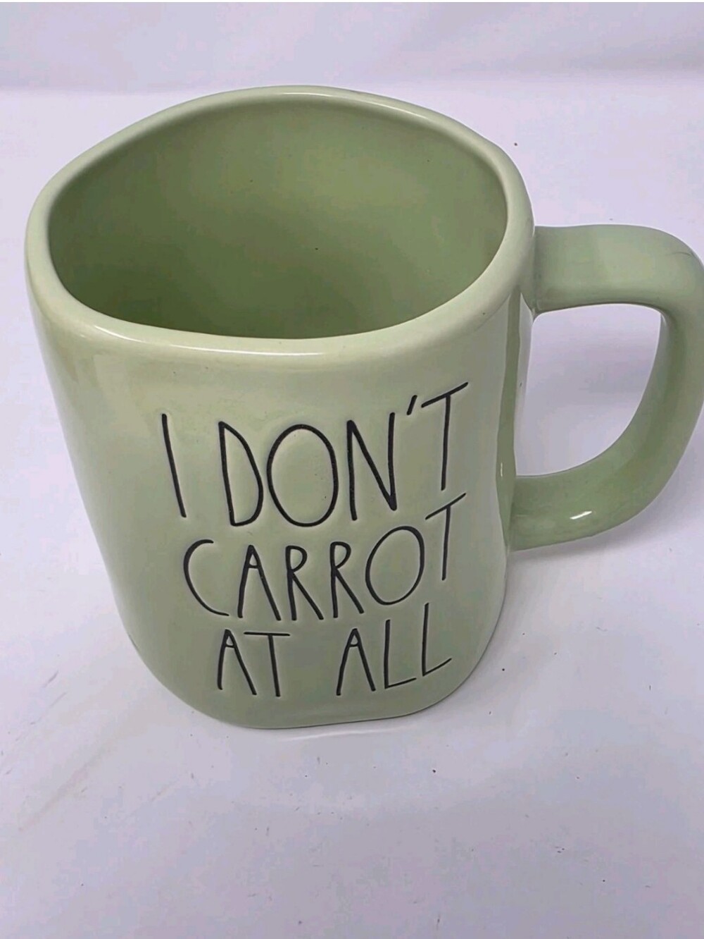 Rae Dunn “I Don't Carrot At All” Topper Mug Easter Artisan Collection 16Oz NWOT - Picture 2 of 7